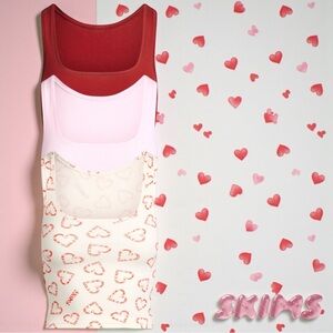 🎀 SKIMS Cotton Rib Tank Top 3-Pack | L | Marble Candy Multi 🎀